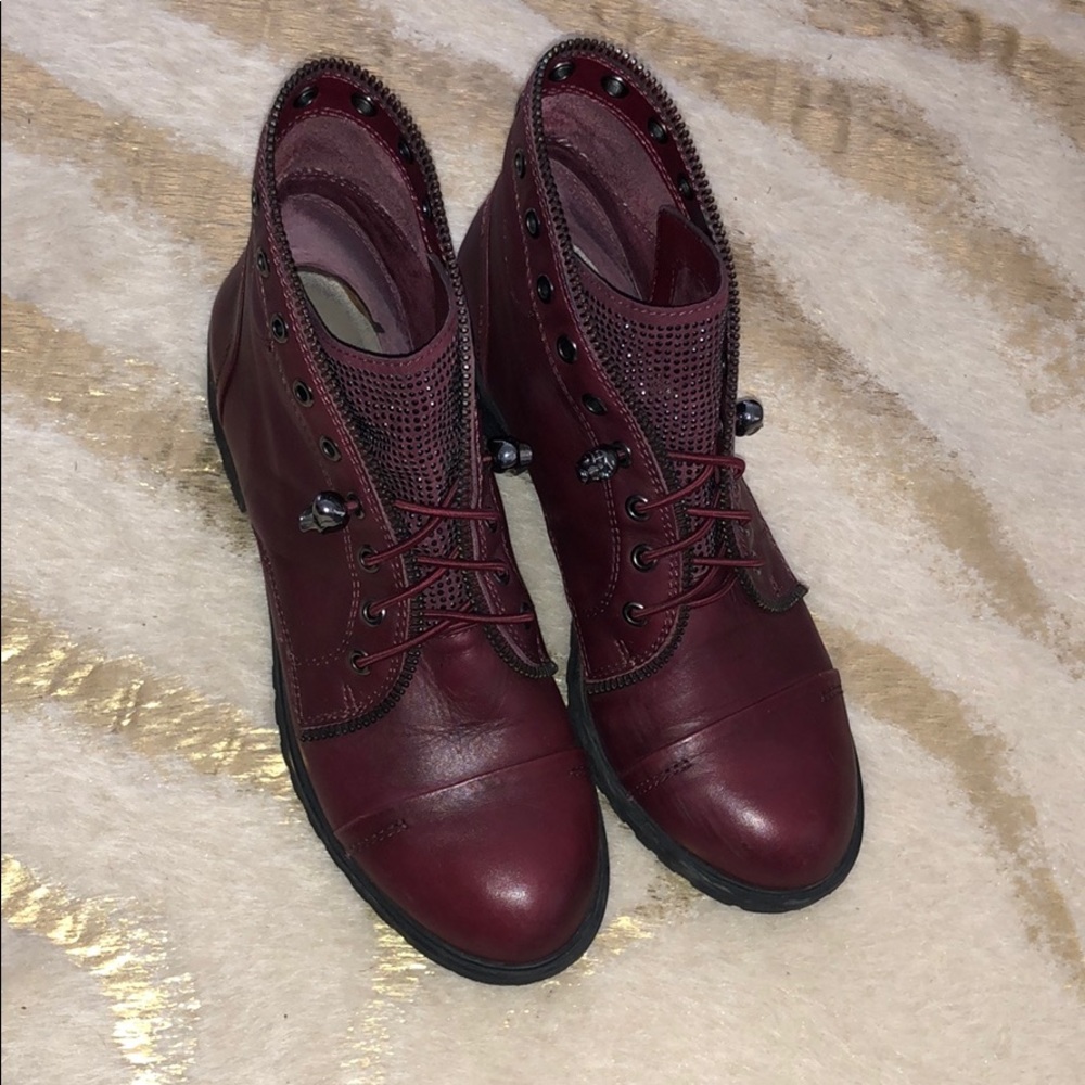 Maroon combat boots!